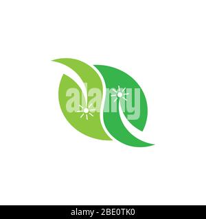 leaf sun curves geometric logo vector Stock Vector