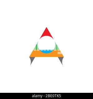 letter a triangle 3d paper logo vector Stock Vector