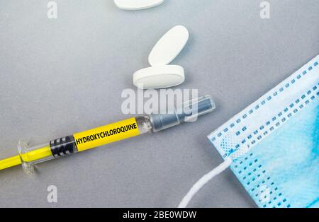 Hydroxychloroquine Vaccine a possible treatment for Corona virus Sars Cov 2 Stock Photo