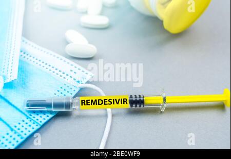 Remdesivir Vaccine a possible treatment for Corona virus Sars Cov 2 Stock Photo