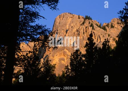 Limestone outcrops from Refrigerator Canyon National Recreation Trail, Helena National Forest, Montana Stock Photo