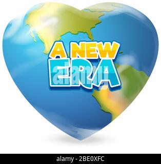 Font design for word a new era on earth background illustration Stock Vector