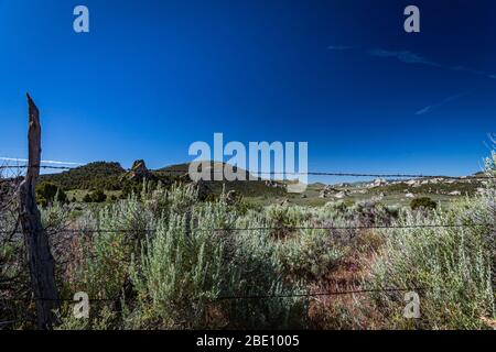 The City of Rocks in Idaho marked the halfway point of the California Trail and today offers rock climbing activities. Stock Photo