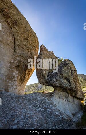 The City of Rocks in Idaho marked the halfway point of the California Trail and today offers rock climbing activities. Stock Photo
