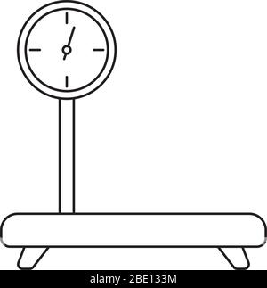 industrial cargo weight scale , line style icon vector illustration design Stock Vector