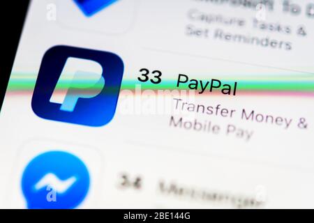 Paypal App in the Apple App Store, online banking, app icon, detail, full format Stock Photo