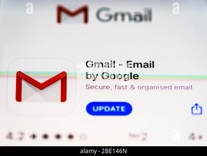 Gmail app in the Apple App Store, email, app icon, detail, full format Stock Photo