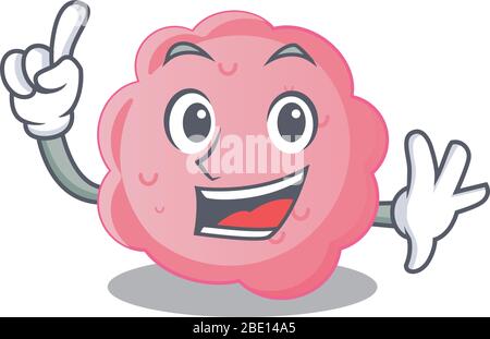 Anaplasma phagocytophilum mascot character design with one finger gesture Stock Vector