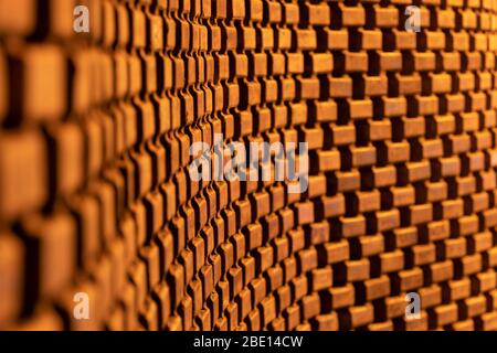 Texture and pattern of curved lines of a red brick wall Stock Photo
