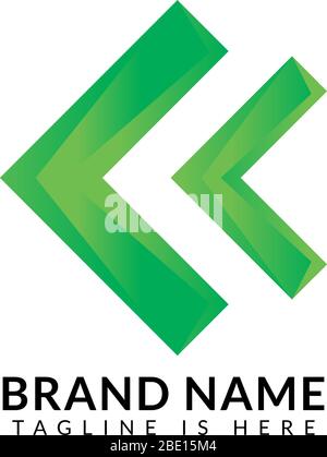 Professional minimal gradient green arrow logo design. Stock Vector