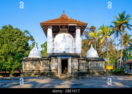 Gadaladeniya Rajamaha Vihara or Saddharmatilaka Vihara or Dharma Kirthi Viharaya is an ancient Buddhist temple situated in Pilimathalawa near Kandy, S Stock Photo