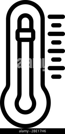 Thermometer icon, outline style Stock Vector