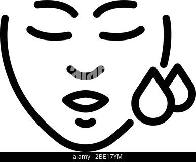 Womans face and two drops icon, outline style Stock Vector