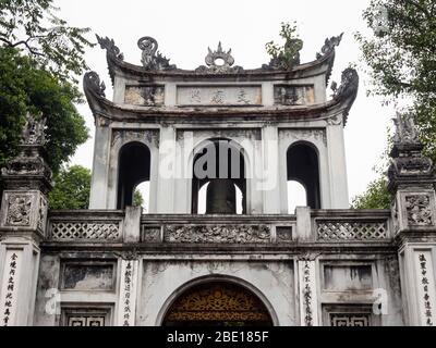 Hanoi, Vietnam - March 07, 2016: Main gate of the Temple of Literature Stock Photo