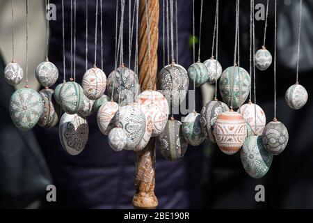 2019 04 14. Lithuania, Vilnius.  Easter, easter eggs. Stock Photo