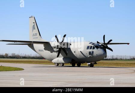 The C-27J is a twin turboprop engine aircraft, medium size airland ...