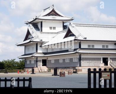 Kanazawa, Japan - September 28, 2015: Sunny day on the grounds of historic Kanazawa castle Stock Photo