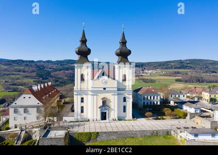 Maria Taferl basilica in Nibelungengau during springtime and summer. Famous pilgrimage site in Lower Austria. Stock Photo
