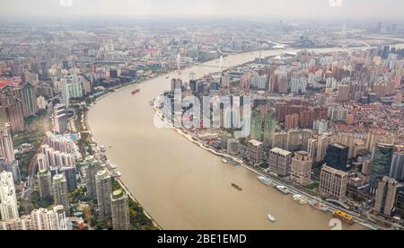 Aerial view of Shanghai Cityscape , China Stock Photo