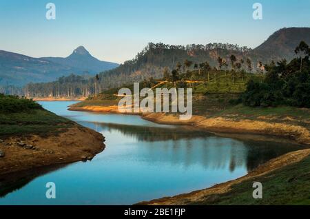 The sacred Sri Pada mountain also known as Adam's peak in Sri Lanka Stock Photo