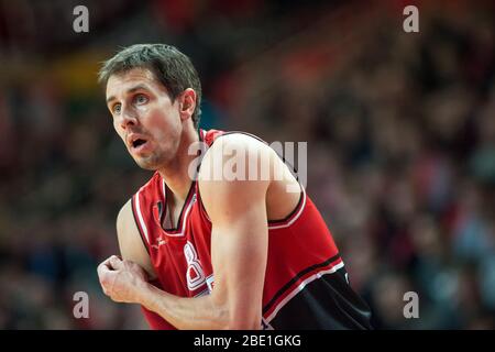 Mindaugas Lukauskis is a Lithuanian basketball player Stock Photo