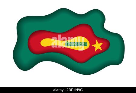 Flag of Cameroon, Republic of Cameroon. Award template, official document with flag of Cameroon. Bright, colorful vector illustration... Stock Vector