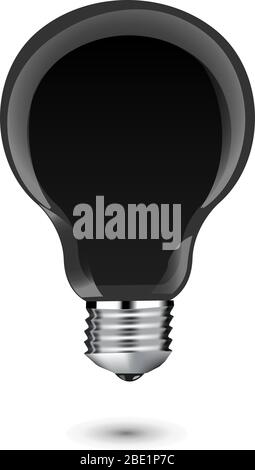 Black lightbulb, solid illustration Stock Vector