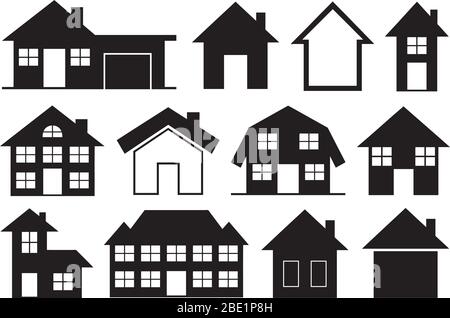 Collection of different houses isolated on white Stock Vector Image ...