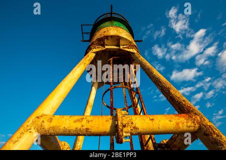 jetty and lighthouse in Saint Pierre, La Reunion island, Indian Ocean, april 26, 2016,  Saint Pierre, France Stock Photo