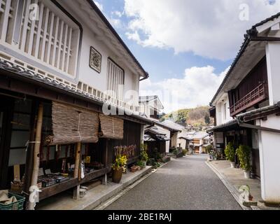 Traditional merchant Japanese houses in Uchiko Stock Photo