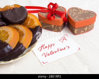 Gifts and sweets for Valentine's Day Stock Photo