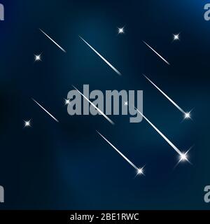 falling stars in the blue sky Stock Vector