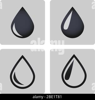 rain drop icon set Stock Vector