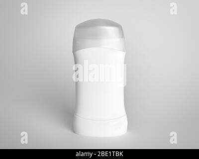 Antiperspirant deodorant standing on white background. skin care concept. copy space Stock Photo