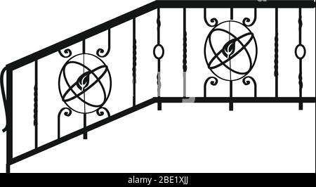 fences, railings and grates. Forged items and products for home interior and landscape design. Stock Vector