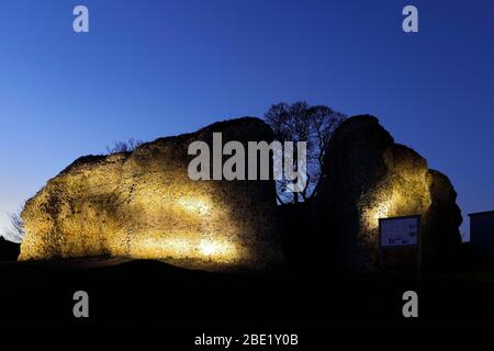 The ruins of Saffron Walden Castle, Saffron Walden town, Essex, England, UK Stock Photo