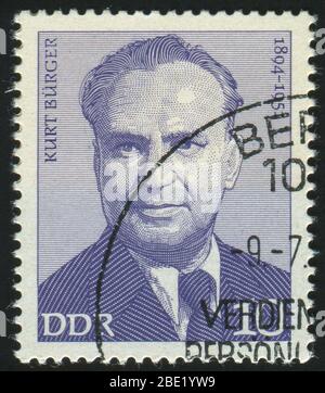 GERMANY - CIRCA 1974: stamp printed by Germany, shows Kurt Burger, circa 1974. Stock Photo