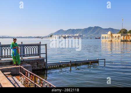 Gangaur Ghat in Udaipur, India Stock Photo