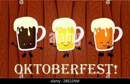 Oktoberfest design vector template for banners, posters, flyers, menus, etc. MULTI CHARACTER.. Stock Vector