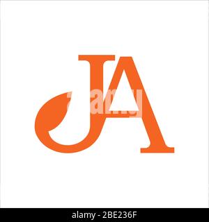 Initial letter ja or aj logo vector design template Stock Vector