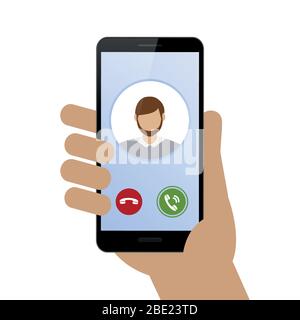 person calling with smartphone avatar isolated on white background vector illustration EPS10 Stock Vector