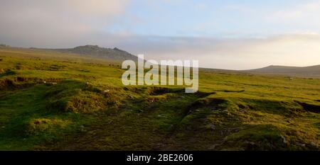 Roughtor on a cold autumnal day, Bodmin Moor, Cornwall Stock Photo