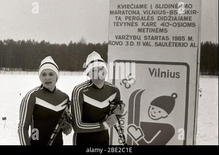 Vida Vencienė (Mogenytė) is a former cross-country skier who represented the Soviet Union and later Lithuania from 1988 to 1994. She won a gold medal Stock Photo