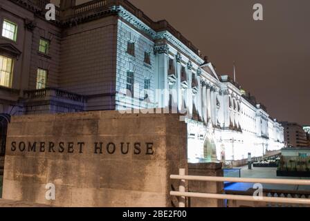 Riverside Facade Elevation Somerset House, Strand, London, WC2 designed by Sir William Chambers 1770s Stock Photo