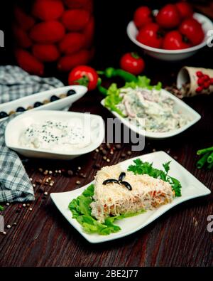 various salads on the table Stock Photo