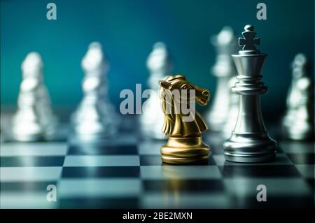 chess boad game to practice planing and stratagy, business thinking concept Stock Photo