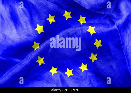 European flag texture crumpled Stock Photo