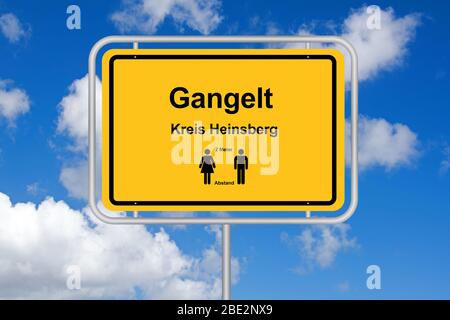 Ortsschild, Heinsberg, Gangelt, Biohazard, Corona-Hochburg, Ortsschild, Heinsberg, Gangelt, Biohazard, Corona-Hochburg,