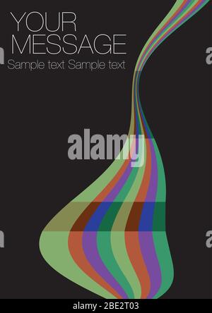 Vector illustration of an abstract Rainbow on black background. Illustrated business layout. Stock Vector
