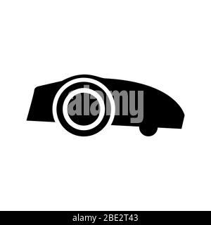 automatic robot lawnmower logo, black and white minimalism vector illustration symbol Stock Vector